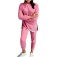 thumbnail image 1 of Mlzmgr Sweatsuit Sets for Women Pullover Long Sleeve Sweatshirts Regular Fitted Sweatpants with Pockets Casual 2 PC Sets Women, 1 of 6
