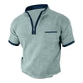 thumbnail image 1 of Mlzmgr T Shirts for Men Quarter Zip Casual Summer Tee Shirts Basic Tops Golf Shirts for Men, 1 of 2