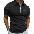 thumbnail image 1 of Mlzmgr T Shirts for Men Short Sleeve 1/4 Zipper Shirts with Pockets Summer Business Casual Shirts, 1 of 5