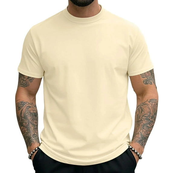 Mlzmgr T Shirts for Men Short Sleeve Comfy Soft Casual Crew Neck Loose Fitted Basic Tees