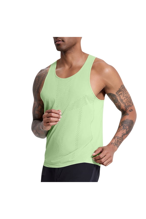 Tank Tops for Men Soft Sleeveless Tshirts Crewneck Mesh Breathable Tops Moisture Wciking Tanks