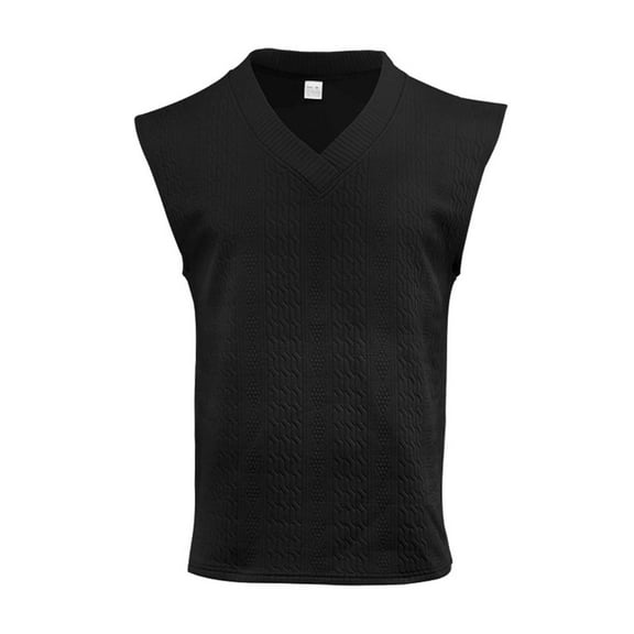 Mlzmgr Tank Tops for Men Summer V Neck Knit Tops Sleeveless Solid Color Tee Shirts Casual Comfy