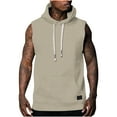 thumbnail image 1 of Mlzmgr Tanks for Men Hooded Sleeveless Tops with Pockets Outdoor Running Workout Men's Tank Tops, 1 of 5