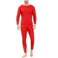 thumbnail image 1 of Mlzmgr Thermal Underwear Suit Sets for Men Fleece Warm Long Sleeve Crew Neck Shirts Elastic Wasit Pants for Men, 1 of 6