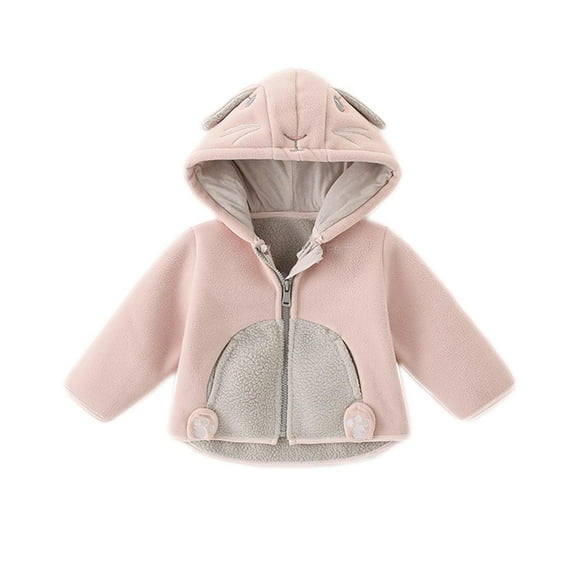 Mlzmgr Toddler Boys Girls Clothes Fall Winter Zip up Long Sleeve Warm Coat Kids Fleece Hooded Jacket