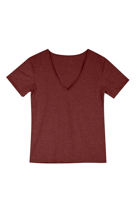 Tshirts Shirts for Men Deep V Neck Cotton Shirts Summer Vacation Beach Basic Plain Tees