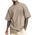 thumbnail image 1 of Mlzmgr Tshirts Shirts for Men with Pockets Cotton Crew neck Short Sleeve Tops Loose Comfy Casual Tees, 1 of 6