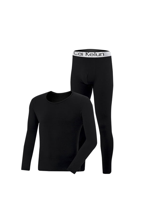 Underwear Suit Sets for Men Long Sleeve Crewneck Neck Warm Shirts Elastic Wasit Pants Sleepwear Suit Sets for Men