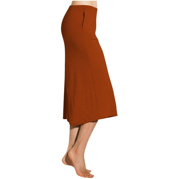 Mlzmgr Wide Leg Pants Women Plus Size Capris Loose Elastic Waist Solid Color Summer Casual Capri Pants with Pockets