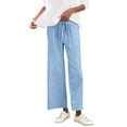 thumbnail image 1 of Mlzmgr Wide Leg Pants for Women Cotton Linen Loose Comfy Straight Leg Pants Solid Color with Pockets, 1 of 6