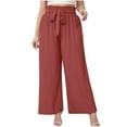 thumbnail image 1 of Mlzmgr Wide Leg Pants for Women Wide Leg Drawstring Elastic Waist Pants Loose Comfy Casual Trousers, 1 of 6