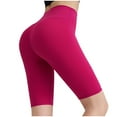 thumbnail image 1 of Mlzmgr Women's Short Leggings 8'' Elastic Waist Yoga Running Base Layer High Waisted Butt Lifting, 1 of 7