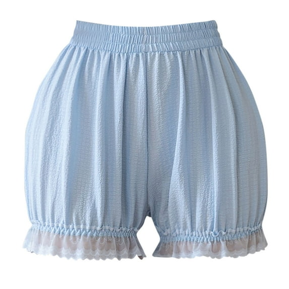 Mlzmgr Women's Shorts Plus Size Lace Elastic Waist 5 Inch Soft Comfy Pajama Pants M-4XL