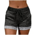 thumbnail image 1 of Mlzmgr Womens Athletic Shorts Drawstring Elastic Waist Regular Fitting Workout Running Shorts with Pockets, 1 of 7