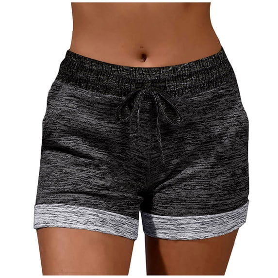 Mlzmgr Womens Athletic Shorts Drawstring Elastic Waist Regular Fitting Workout Running Shorts with Pockets