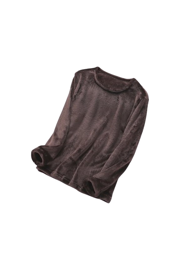 Womens Blouses Flannel Long Sleeve Crew Neck Loose Fitted Pajama Shirts Casual Sleep Wear for Women