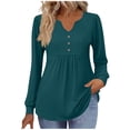 thumbnail image 1 of Mlzmgr Womens Blouses Long Sleeve Dressy Casual V Neck Tops Breathable Soft Comfy Womens Tops Going out Loungewear, 1 of 7
