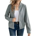 thumbnail image 1 of Mlzmgr Womens Jackets Cardigan Sweaters Zipper up Long Sleeve Hoodless Casual Jackets for Women Solid Color, 1 of 8