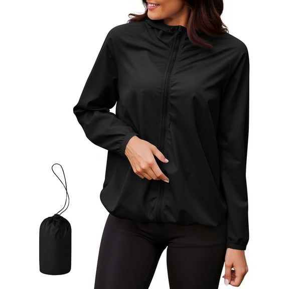 Mlzmgr Womens Jackets Lightweight Waterproof Windproof Long Sleeve Jackets Full Zip up Outdoor Hiking Climbing Tops for Women