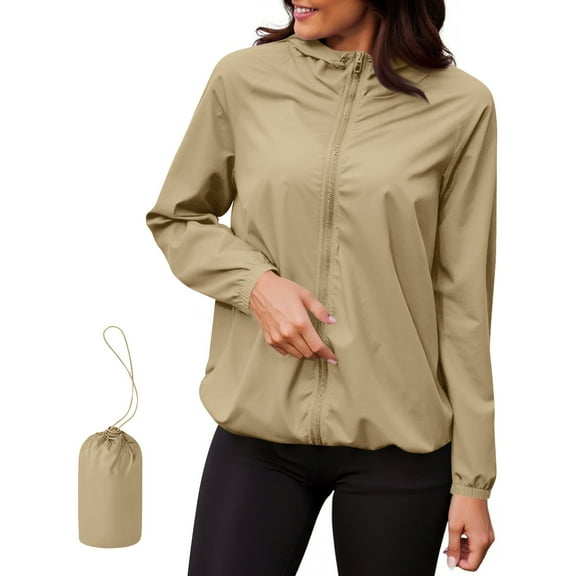 Mlzmgr Womens Jackets Lightweight Waterproof Windproof Long Sleeve Jackets Full Zip up Outdoor Hiking Climbing Tops for Women