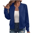 thumbnail image 1 of Mlzmgr Womens Jackets Long Sleeve Zip up Regular Fitted Cable Textured Casual Fashion Jackets for Going Out, 1 of 6