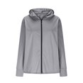 thumbnail image 1 of Mlzmgr Womens Lightweight Jackets Casual Sun Protection Long Sleeve Zip up Hooded Running Jackets Solid Color Outwear(3X-Large,Gray), 1 of 6