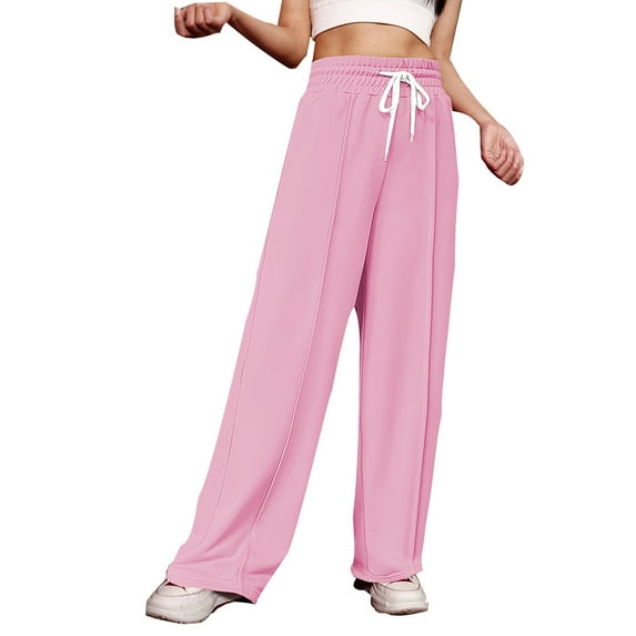 Mlzmgr Sweatpants for Women Drawstring Elastic Waist Loose Fitted Sports Trousers Casual Workout Pants