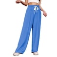 thumbnail image 1 of Mlzmgr Womens Pants Wide Leg Elastic High Waist Sweatpants Fall Casual Loose Workout Trousers Fashion, 1 of 4