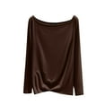 thumbnail image 1 of Mlzmgr Womens Shirts Long Sleeve Crewneck Soft Comfy Tops Night Sleep Wear Lounge Pajama Underwear Shirts, 1 of 5