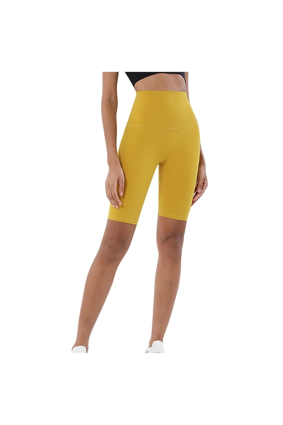 Womens Shorts Knee Length Spandex Stretchy Yoga Shorts High Waisted Tight Shorts for Women