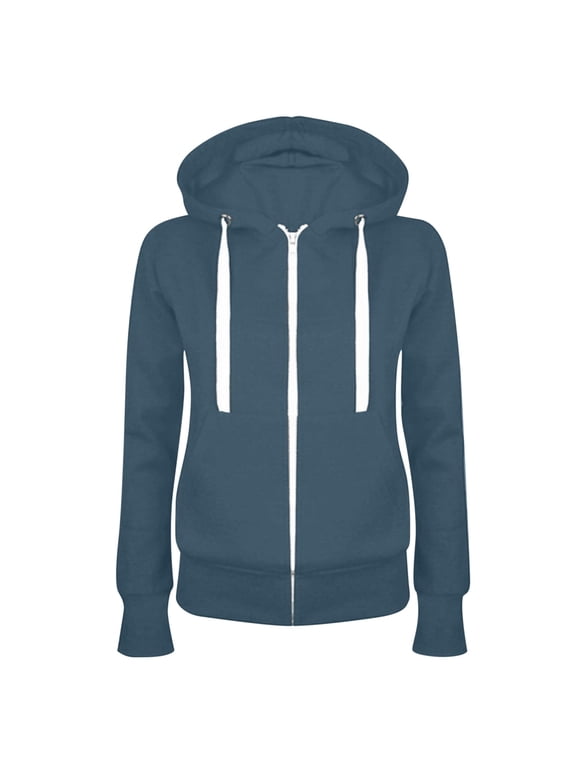 Womens Zip up Hoodies Long Sleeve Slim Fleece Sweatshirts Jackets Fall Winter Comfy Warm Tops