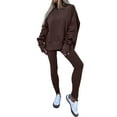 thumbnail image 1 of Mlzmgr Workout Sets for Women Loose Fitted Fleece Sweatshirts Slim Strethcy Pants Womens Outdoor Running Workout Sets, 1 of 7