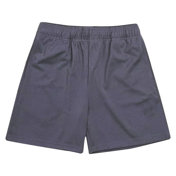 Mlzmgr Workout Shorts for Men Breathable 5 Inch Inseam Elastic Waisted Shorts with Pockets Solid Color