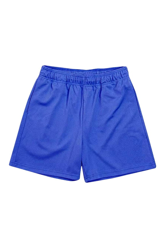 Workout Shorts for Men Breathable 5 Inch Inseam Elastic Waisted Shorts with Pockets Solid Color