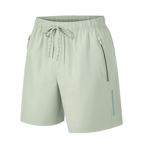 Mlzmgr Workout Shorts for Men with Zipper Pockets Drawstring Elastic Waist Shorts Gym Running Basketball Shorts