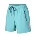 thumbnail image 1 of Mlzmgr Workout Shorts for Men with Zipper Pockets Drawstring Elastic Waist Shorts Gym Running Basketball Shorts, 1 of 8