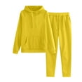 thumbnail image 1 of Mlzmgr Workout Suit Sets for Women Pullover Long Sleeve Sweatshirts Hooded Outdoor Sweatpants with Pockets Activewear 2 Piece Sets, 1 of 7