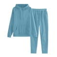 thumbnail image 1 of Mlzmgr Workout Suit Sets for Women Pullover Long Sleeve Sweatshirts Hooded Outdoor Sweatpants with Pockets Activewear 2 Piece Sets, 1 of 7