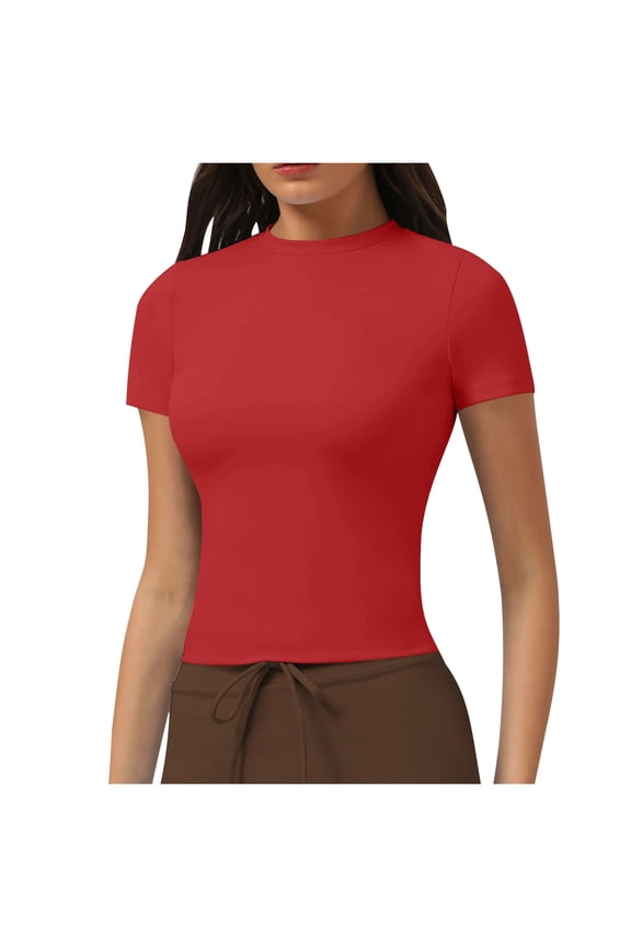 Workout Tops for Women Spandex Quick Drying Stretchy T Shirts for Women Gym Yoga Fitness Tops