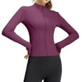 thumbnail image 1 of Mlzmgr Yoga Jackets for Women Long Sleeve Slim Stretchy Full Zipper up Gym Workout Activewear Shirts for Women, 1 of 4