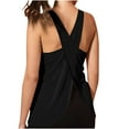 thumbnail image 1 of Mlzmgr Yoga Tops for Women Scoop Neck Loose Back Crisscross Comfy Workout Gym Sleeveless Tops Tee, 1 of 4