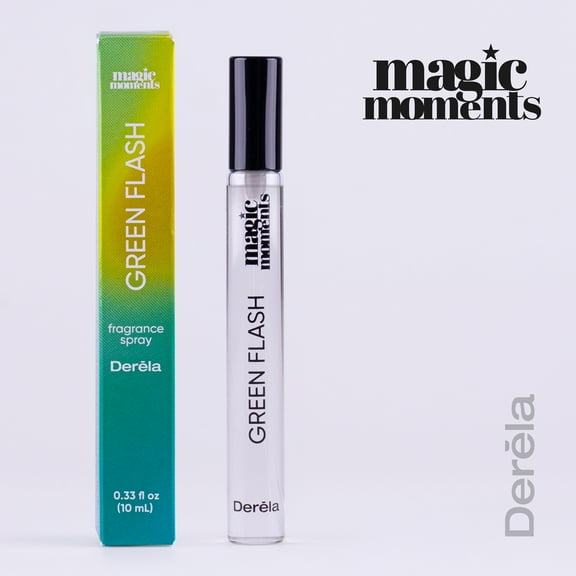 Derela Magic Moments Green Flash Pen Spray Perfume for Women, Sweet Warm and Spicy Fragrance, 0.33 fl oz