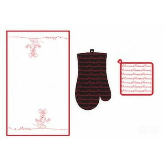 Minnie Mouse Script 3 Pc Towel Set