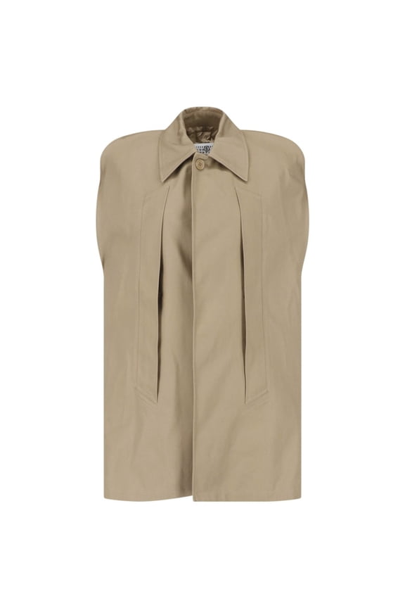 Boxy Beige Jacket With Padded Shoulders (Women's)