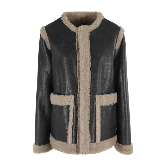 Mm6 By Maison Margiela Reversible Black Leather And Shearling Jacket (Women's)