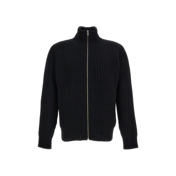 Mm6 By Maison Margiela Rib-Knit Wool Blend Sweater With Two-Way Zip Closure (Men's)