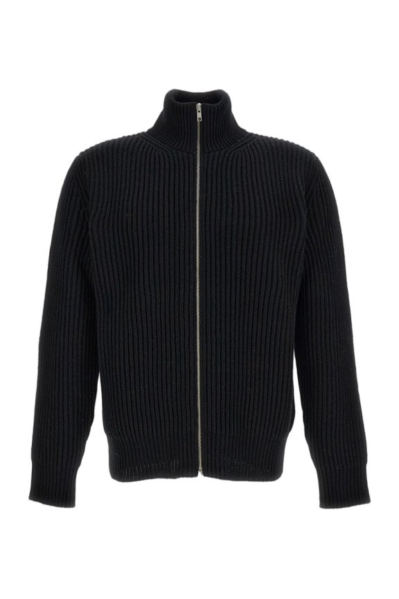 Rib-Knit Wool Blend Sweater With Two-Way Zip Closure (Men's)