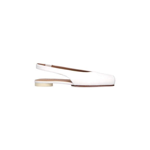 Mm6 By Maison Margiela Slingback Ballerina Flats In Smooth White Goat Leather White (Women's)