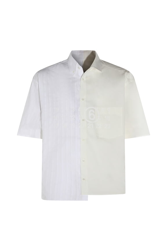 Split Design White Cotton Shirt (Men's)