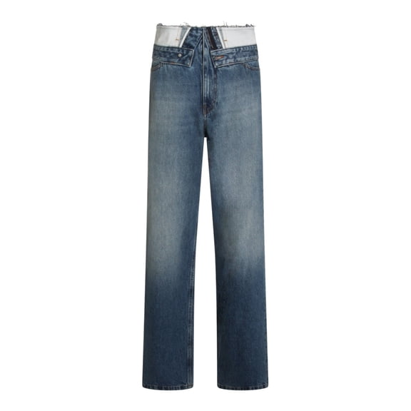 Mm6 By Maison Margiela Straight-Leg Jeans With Raw Frayed Waistband (Women's)